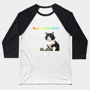 Pepe says... Read Banned Books Rainbow Colors Baseball T-Shirt